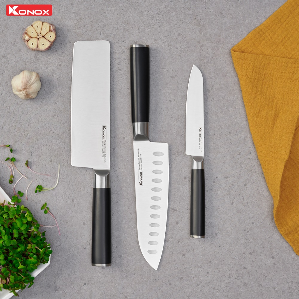 Bộ dao làm bếp 3 món Konox Alder Set - ảnh 3