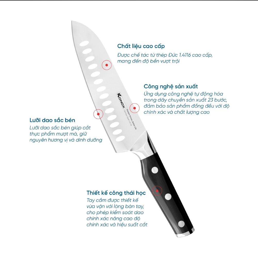 Bộ dao Konox Impecca dùng cho món Việt