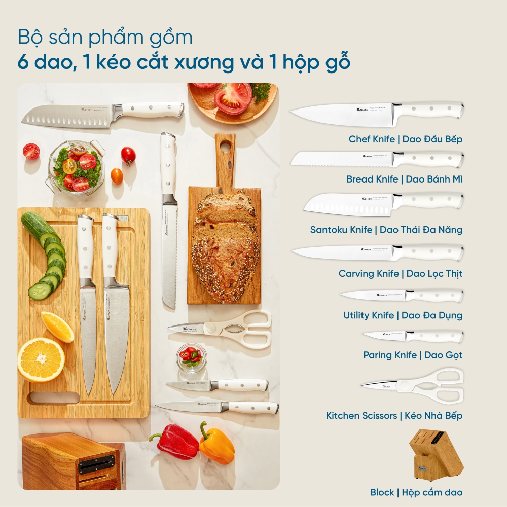 Bộ dao làm bếp cao cấp 7 món Konox Gouter - ảnh 3