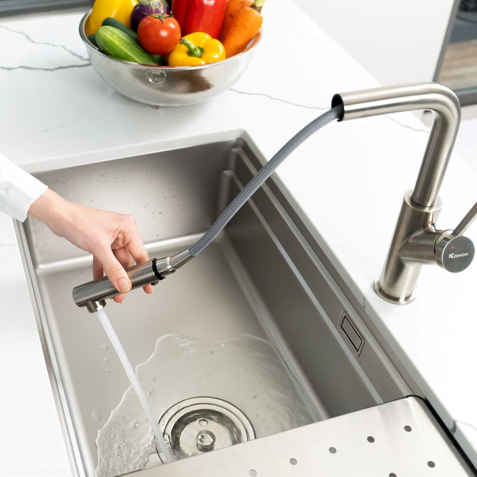 Chậu rửa bát chống xước Workstation Sink Dekor 7644SU - ảnh 8