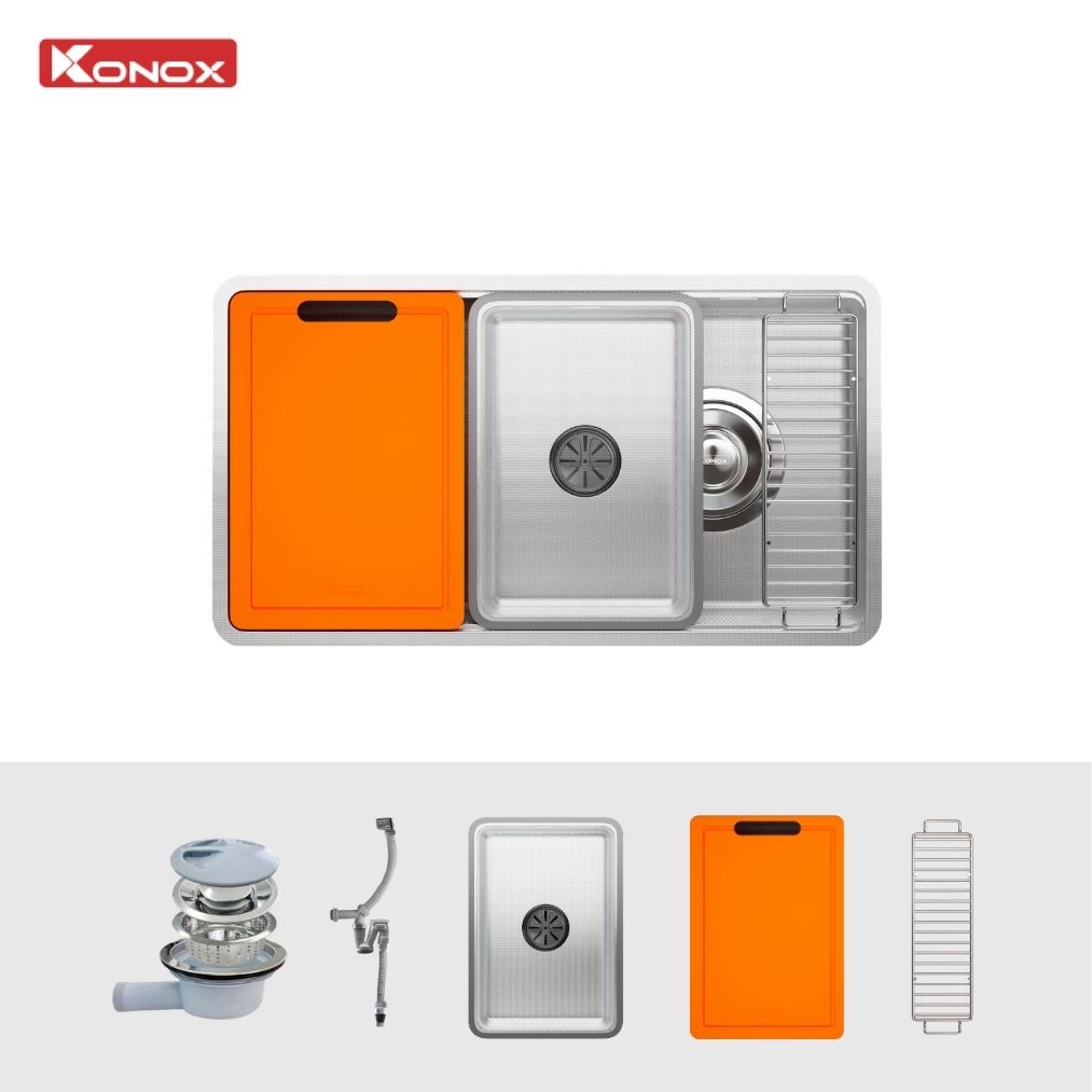 Sử dụng và vệ sinh chậu rửa bát Konox Dekor 7844SU
