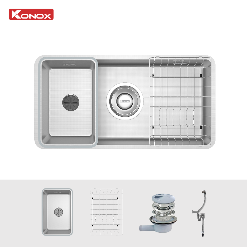 Chậu rửa bát 1 hố chống xước Dekor 800SU - ảnh 4