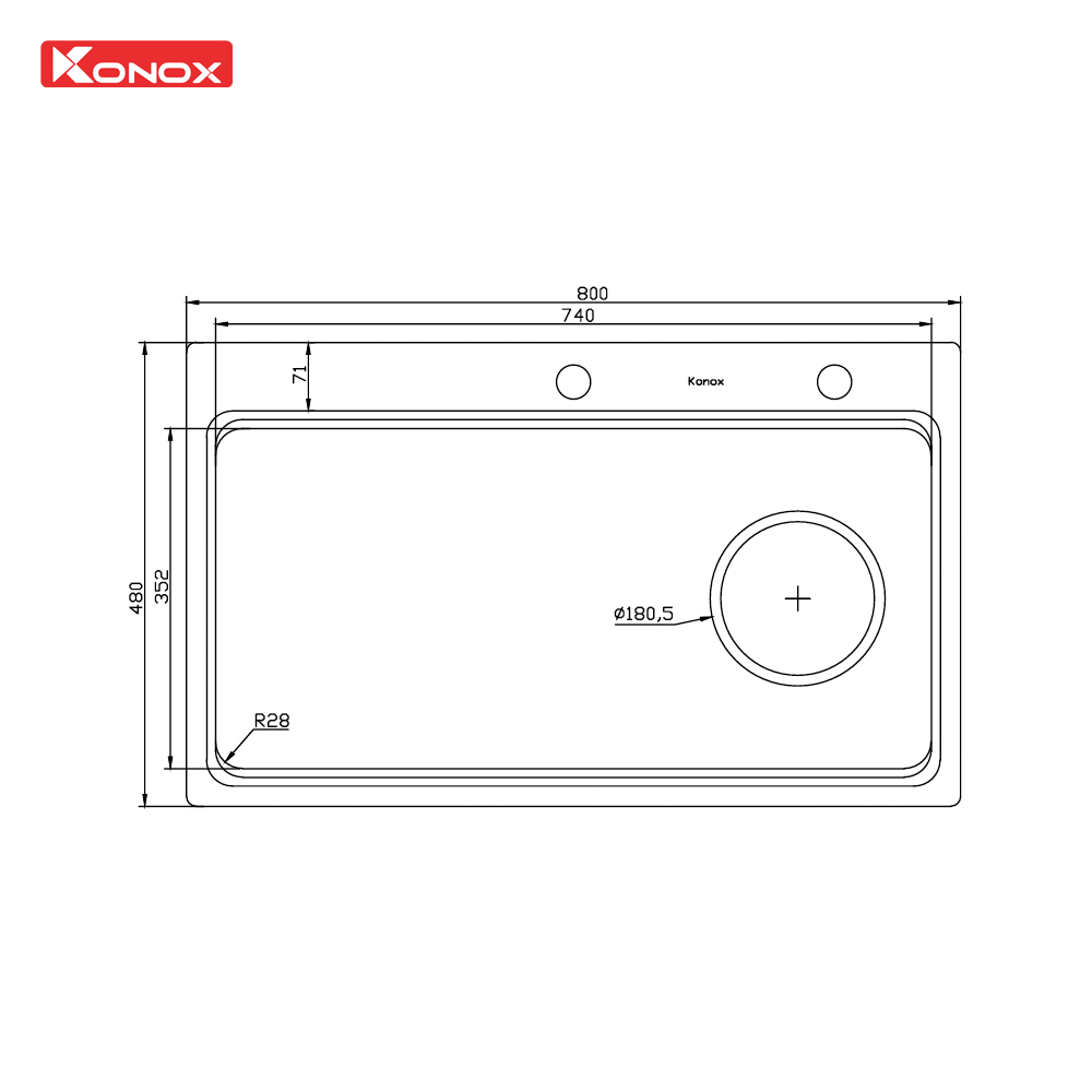 Lắp đặt KN8048TS: kích thước cắt đá và lưu ý