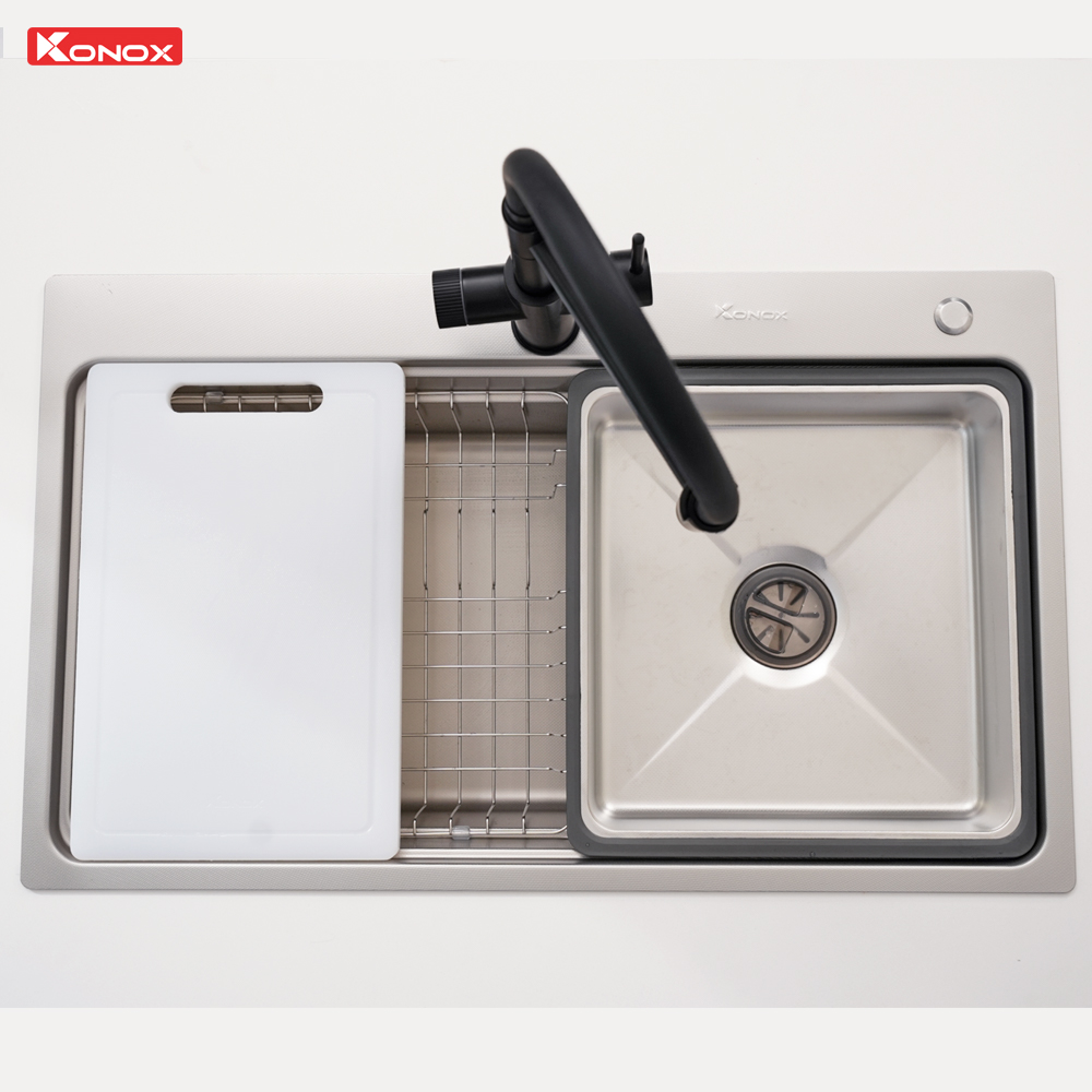 Chậu rửa bát 1 hố chống xước Workstation Sink KN8048TS Dekor - ảnh 8