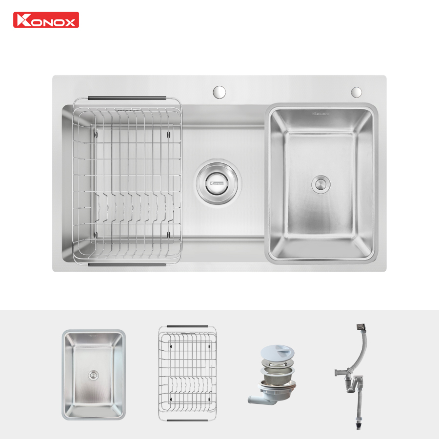 Lắp đặt chậu Konox KN8248SO kiểu lắp dương