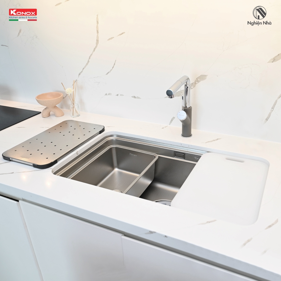 Chậu rửa bát chống xước Workstation Sink Dekor 8347SU - ảnh 5