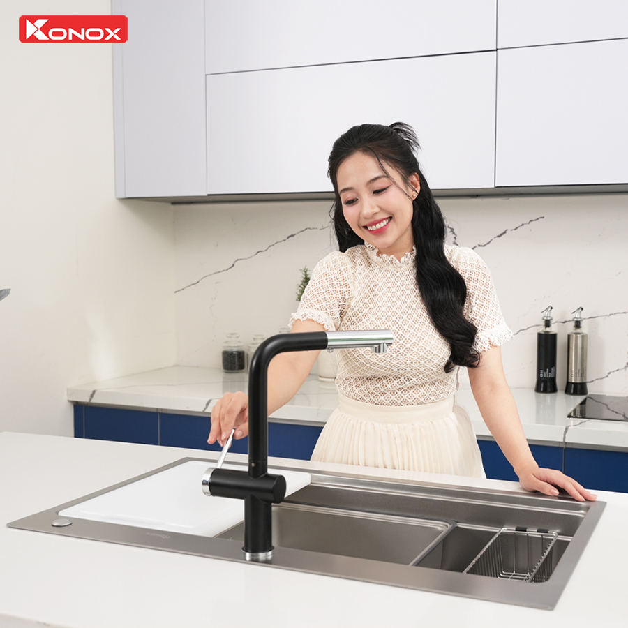 Chậu rửa bát 1 hố chống xước Workstation Sink KN8751TS Dekor - ảnh 6