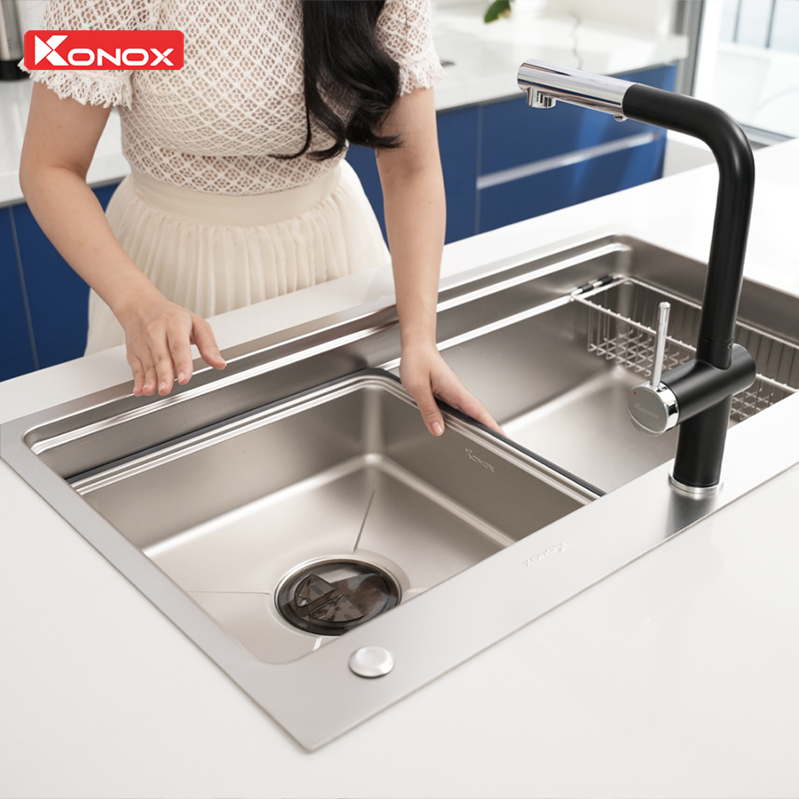 Chậu rửa bát 1 hố chống xước Workstation Sink KN8751TS Dekor - ảnh 7