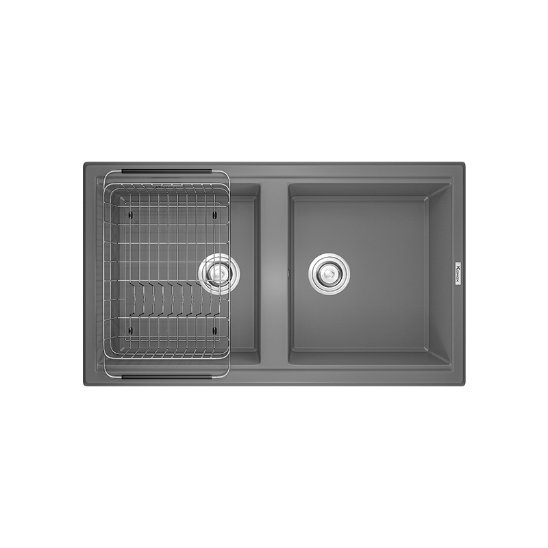 Chậu rửa bát Konox Phoenix Smart 860 Grey – xám trung tính, vật liệu KERATEK⁺