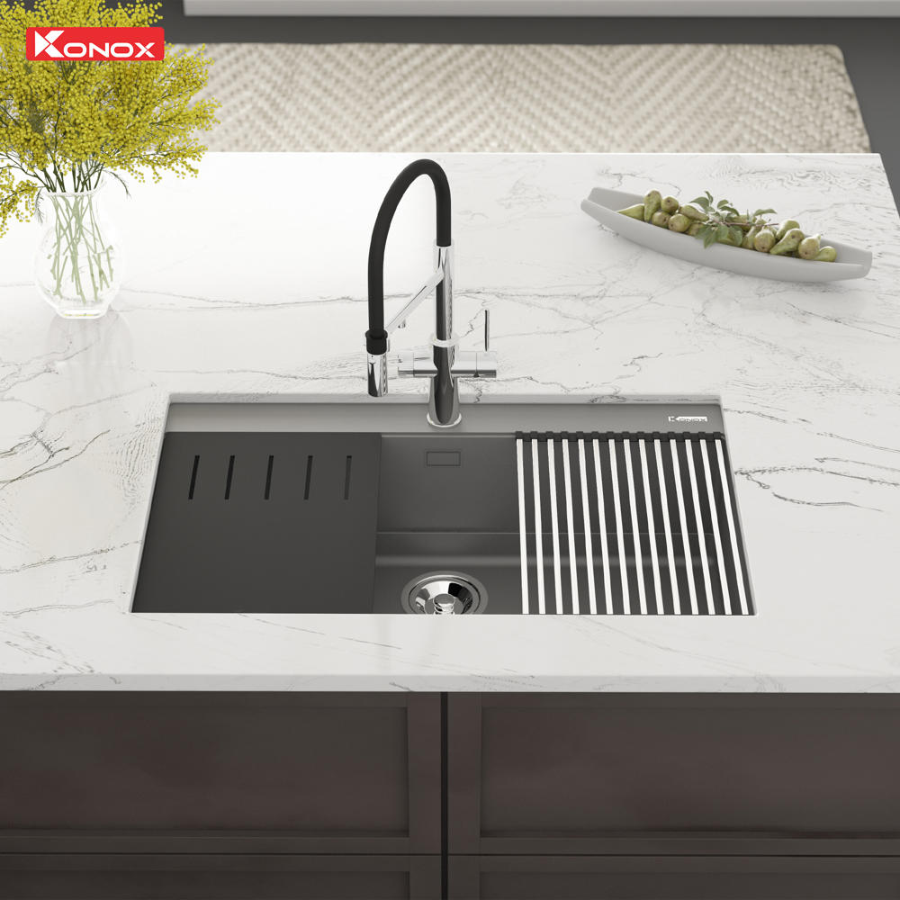 Chậu rửa bát đá Granite Sink Terra 790S Grey - ảnh 7