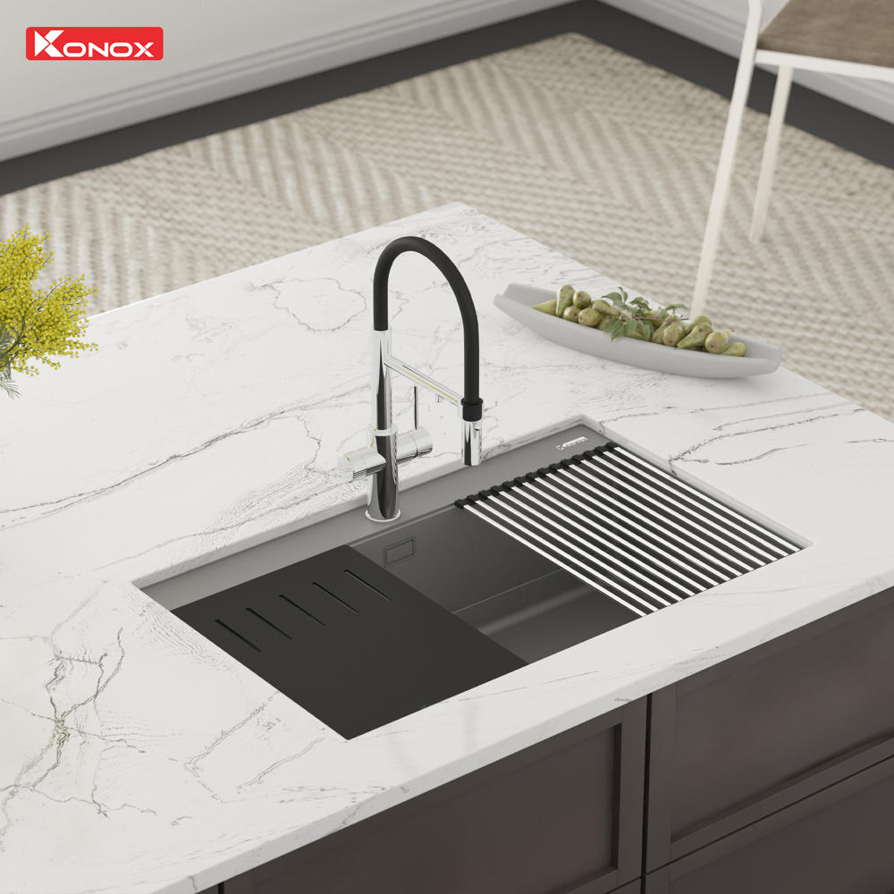 Chậu rửa bát đá Granite Sink Terra 860S Grey - ảnh 6