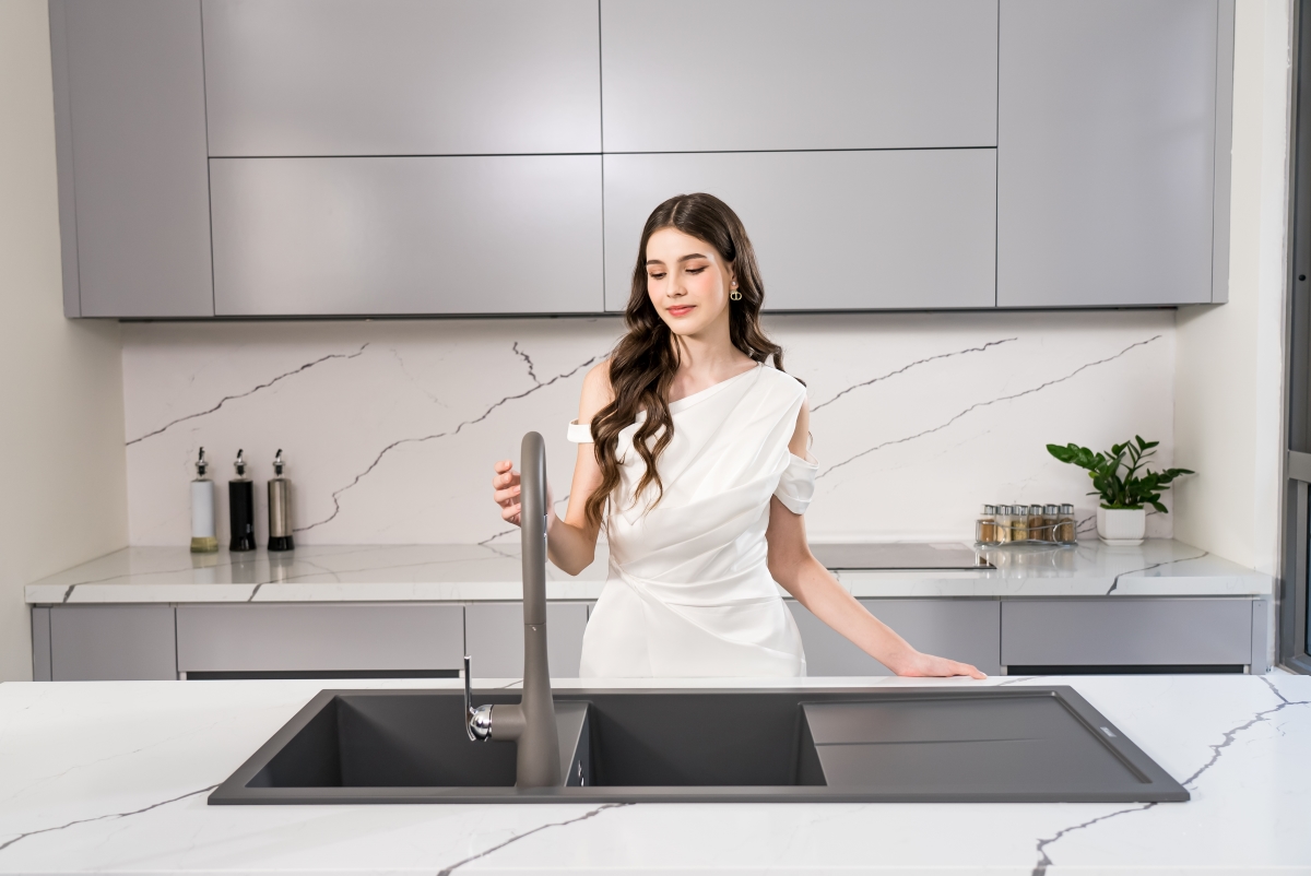 Chậu rửa bát Granite Sink Livello Smart 1160 – Grey - ảnh 7