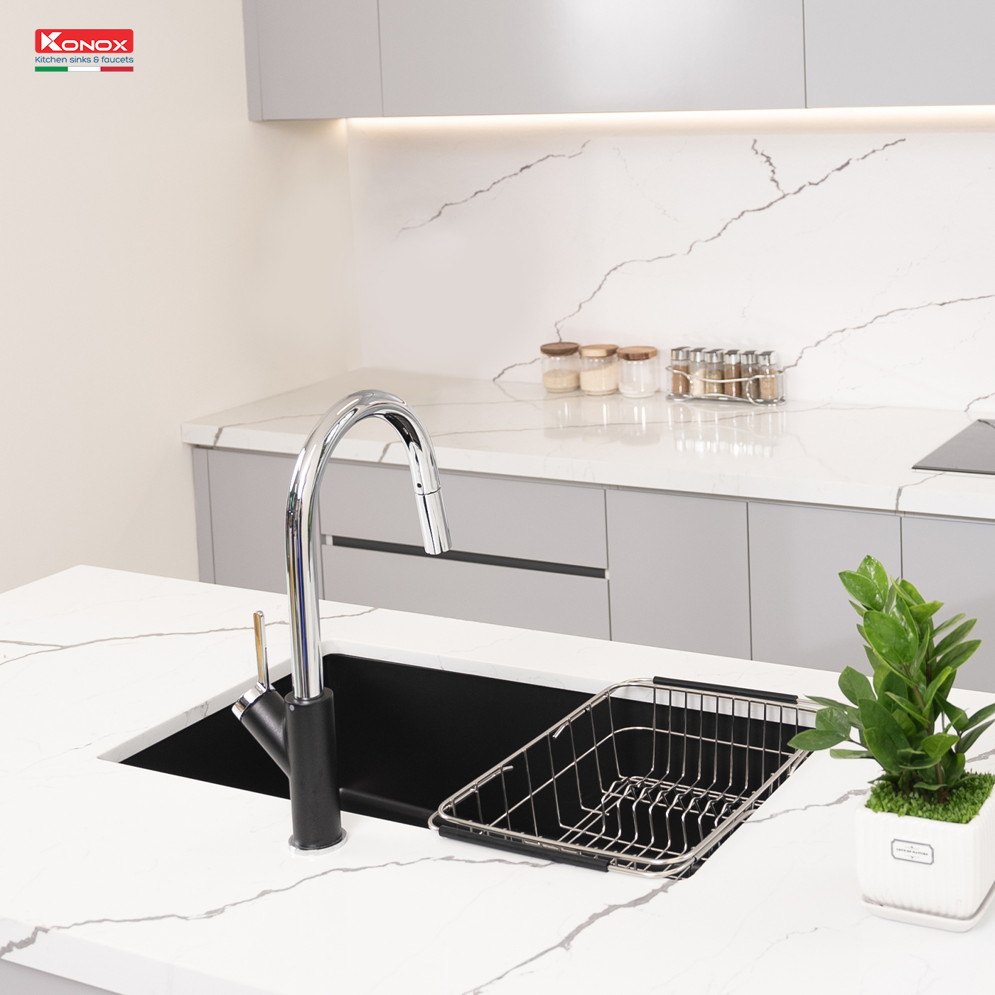Chậu rửa bát Granite Sink Naros 760S – Black - ảnh 5
