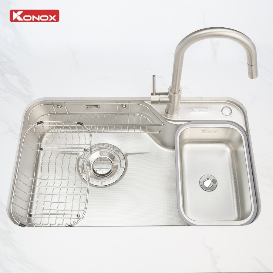 Chậu rửa bát inox 1 hố chống xước Dekor 8250TS - ảnh 6