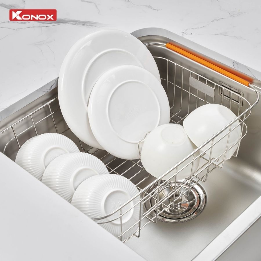 Chậu rửa bát lắp âm 2 hố lệch R50 Tari 8246DU - ảnh 8