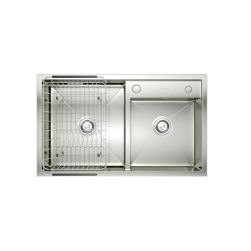 Chậu rửa bát Konox Overmount KN8248DO – 2 hố lệch inox 304