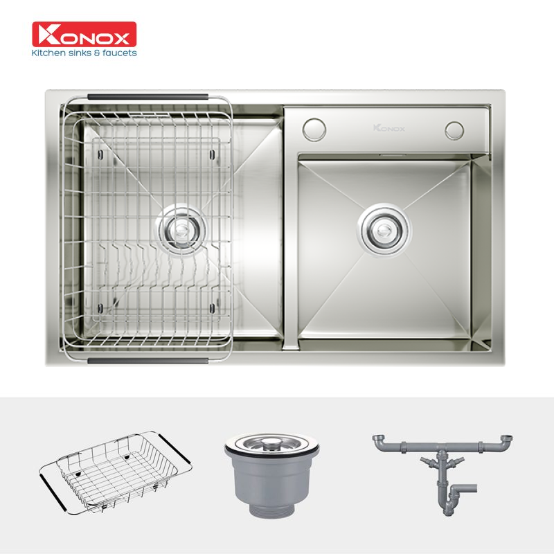 Kích thước và lắp đặt chậu rửa bát Konox KN8248DO