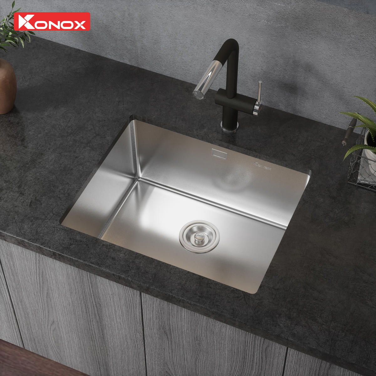 Công nghệ bề mặt mịn trên chậu rửa bát Konox Tari 500SM