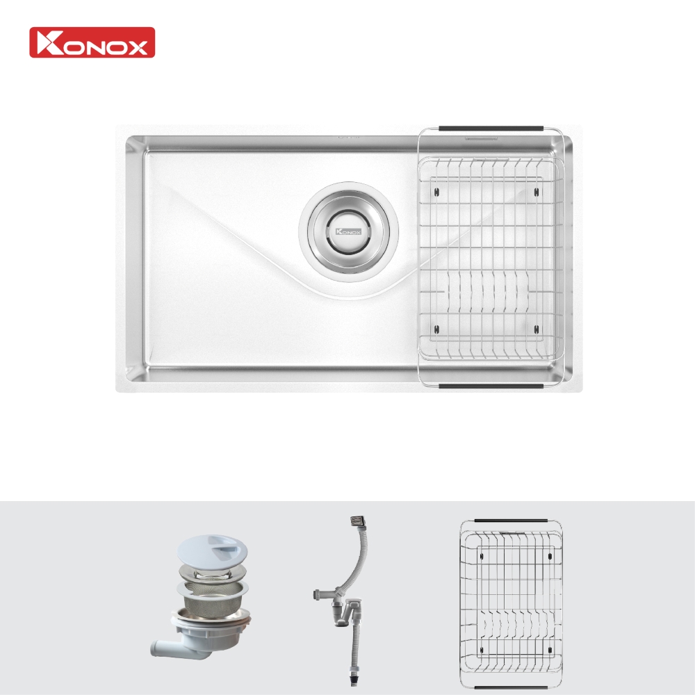 Chất liệu và các chi tiết kỹ thuật của chậu rửa bát Konox Tari 800SM