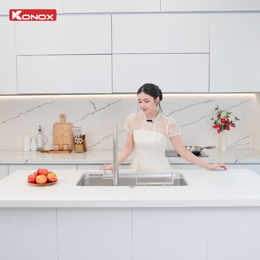 Chậu rửa bát phong cách Nhật bề mặt mịn Tari 8050SM - ảnh 5
