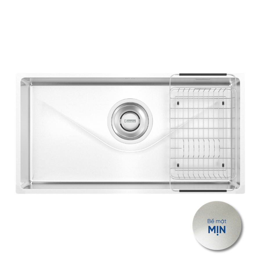 Chậu rửa bát Konox Tari 870SM – 1 hố siêu dài 870 mm bề mặt mịn