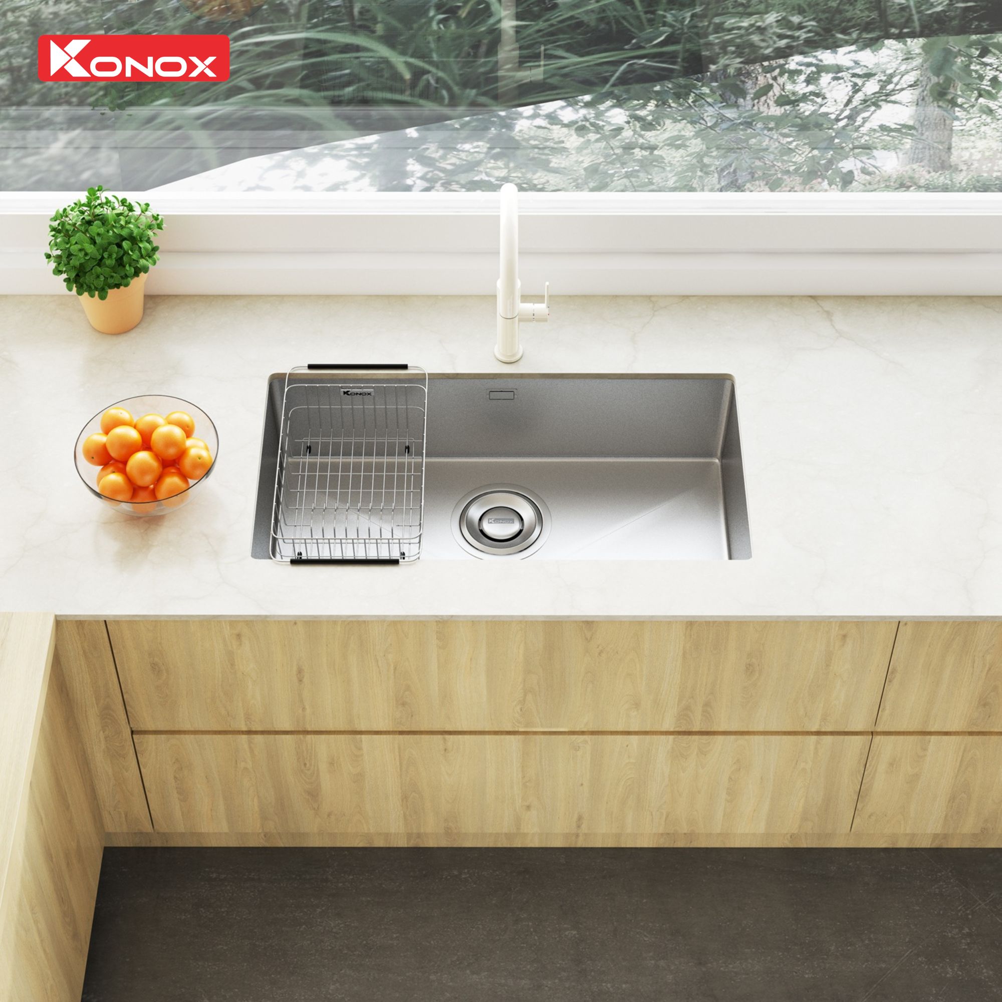 Chất liệu và công nghệ của chậu rửa bát Konox Tari 870SM