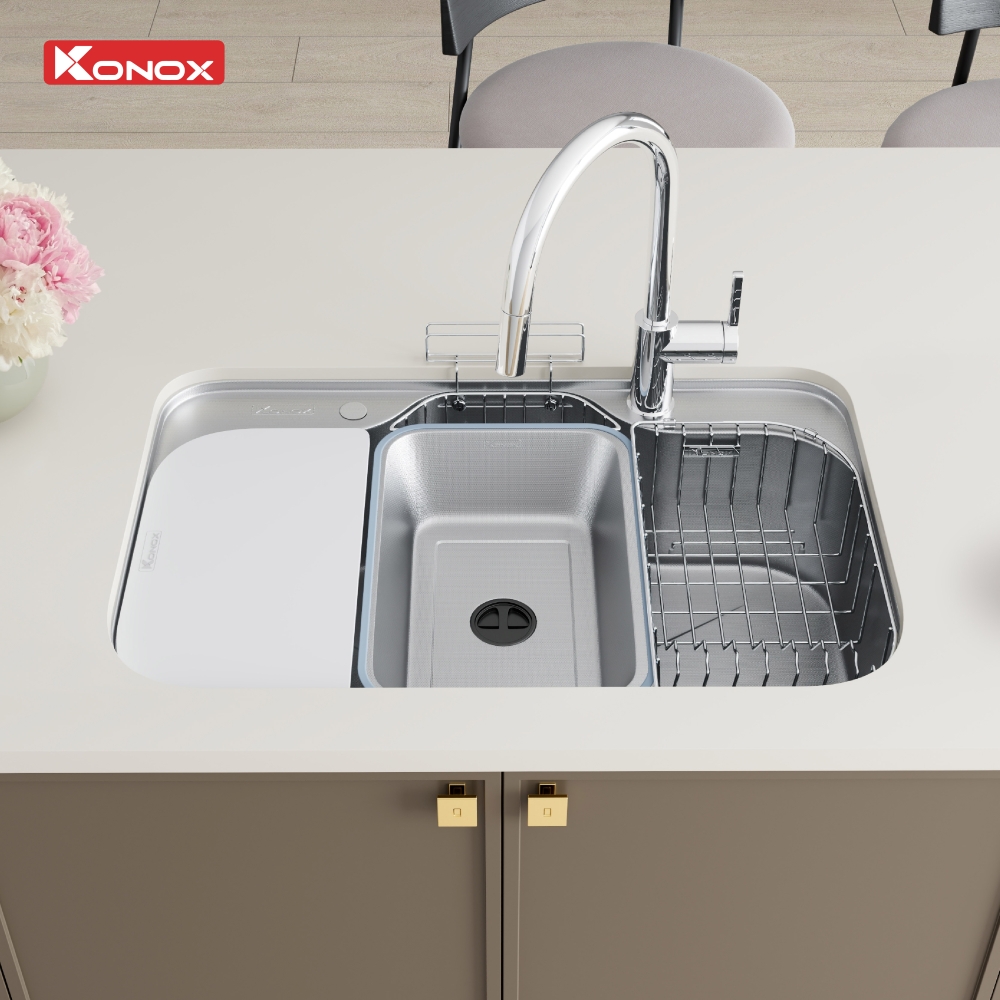 Lắp đặt chậu Konox Tari Smart 7851