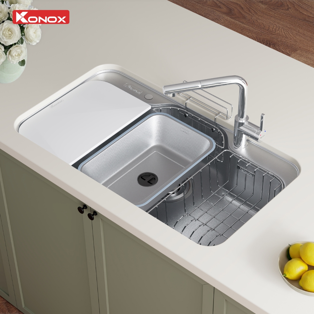 Chất liệu và bề mặt của chậu rửa bát Konox Tari Smart 9051