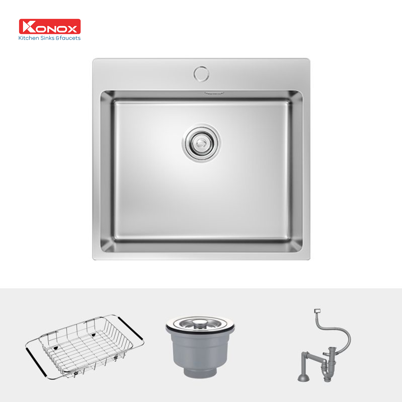 Kích thước và lắp đặt chậu Konox Unico 5450