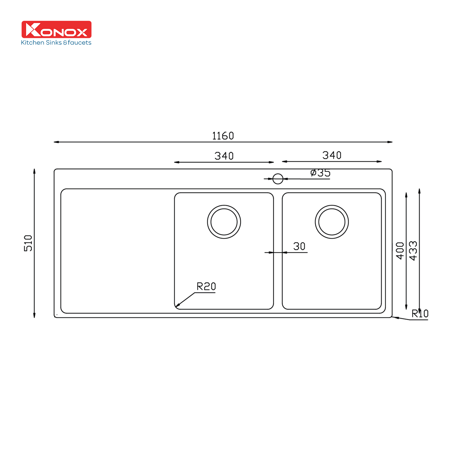 Chậu rửa bát Turkey Sink Miro 1160 - ảnh 2