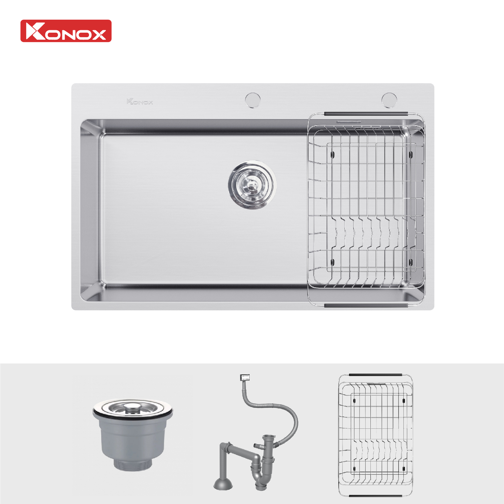 Kích thước và lắp đặt chậu Konox Stelo 790