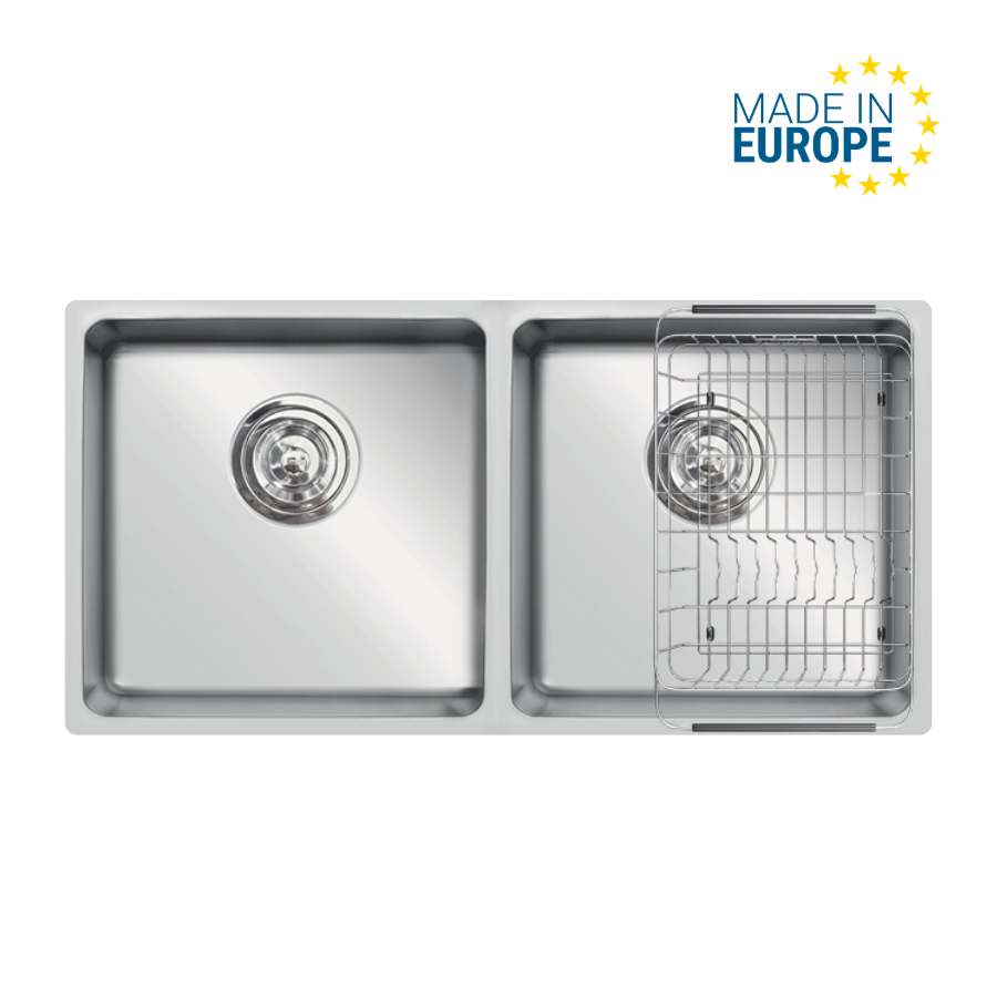 Chậu rửa bát Konox Turkey Vigo 860 – 2 hố cân lắp âm