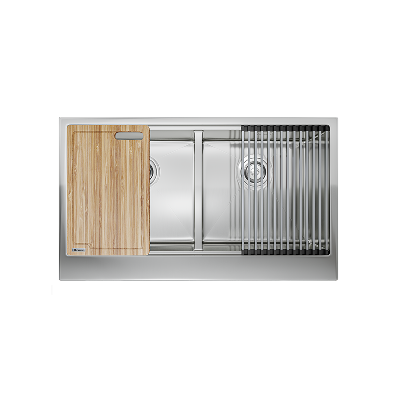 Chậu rửa bát Konox KN8751DA Retta – Apron 2 hố yếm vuông
