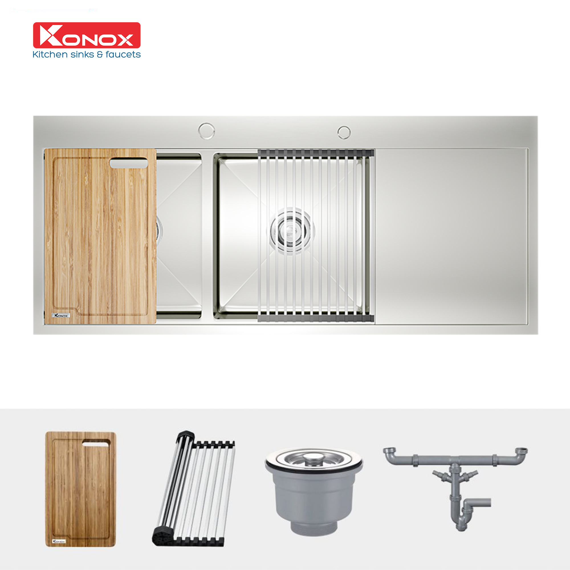 Kích thước và lắp đặt chậu Konox KN11650TD