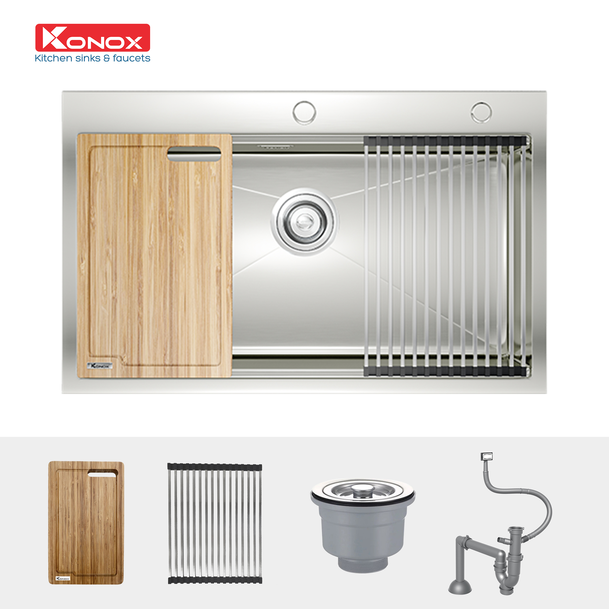 Lắp đặt chậu Konox KN8050TS cho tủ 800 mm