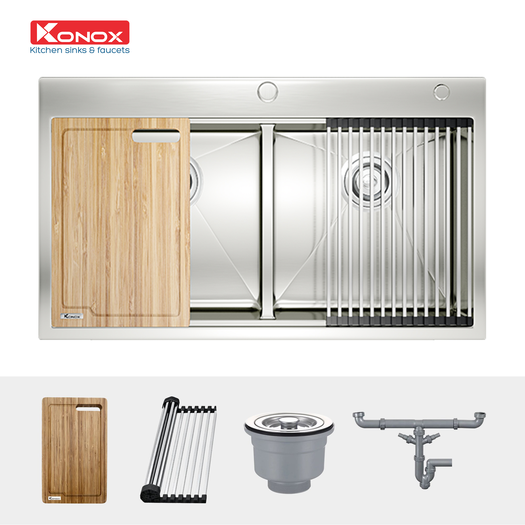 Lắp đặt chậu Konox KN8850TD