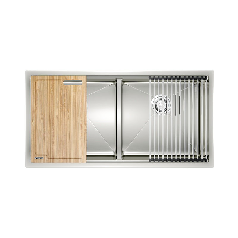 Chậu rửa bát Konox Workstation Undermount KN8745DUB – 2 hố cân 870 mm