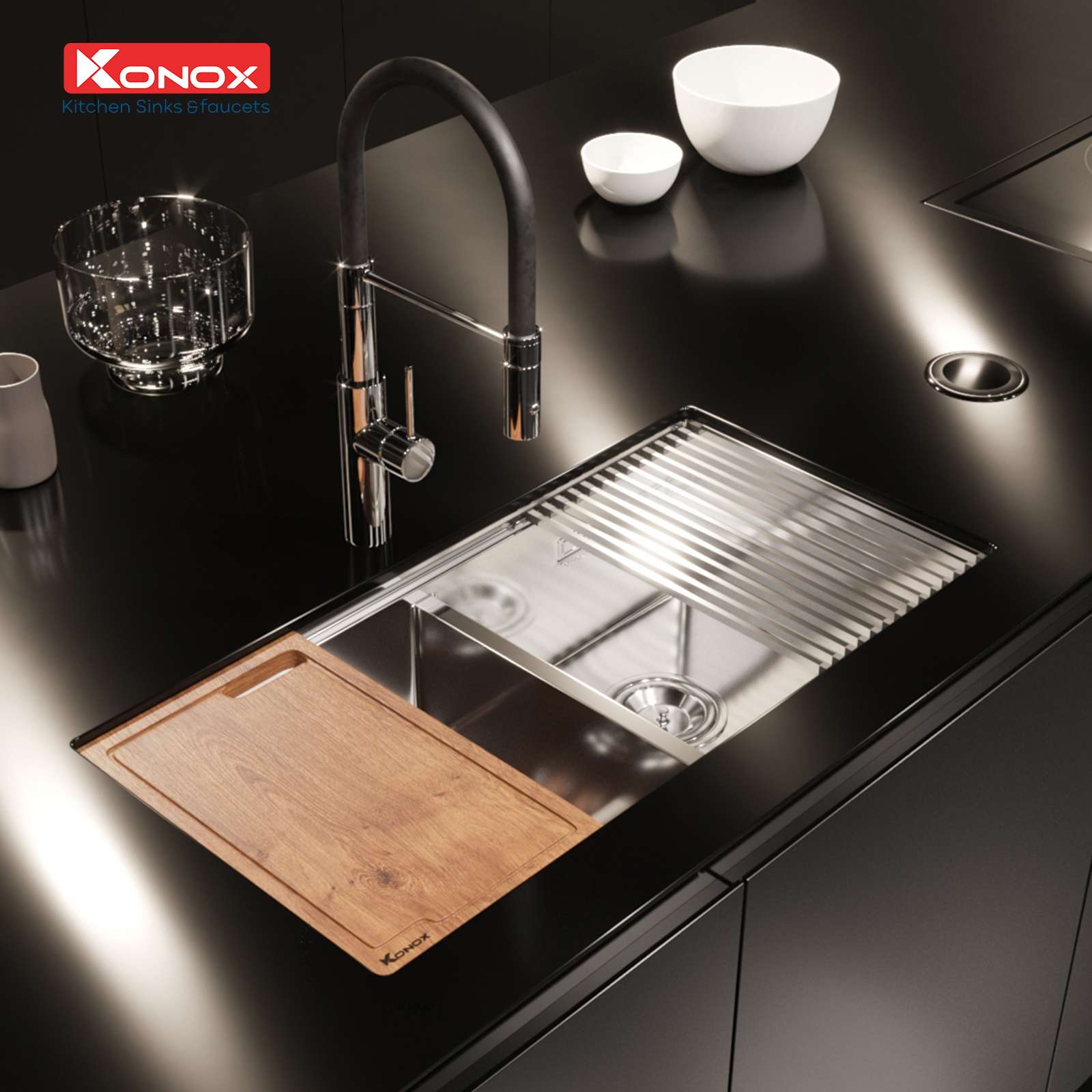 Chậu rửa bát Workstation Sink – Undermount Sink KN8745DUB - ảnh 4
