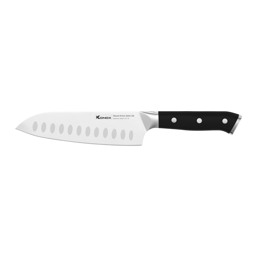 Dao đa năng thép Đức Konox Emmitt Series 7″ Santoku