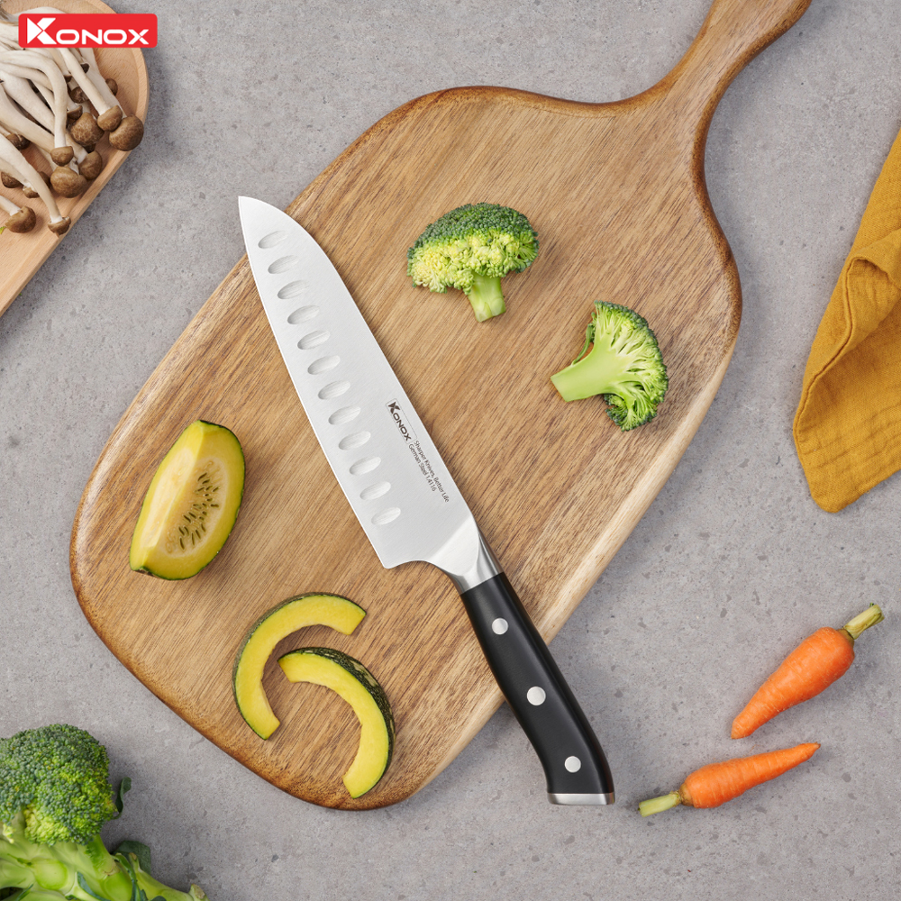 Cách dùng dao Santoku Konox Emmitt hiệu quả