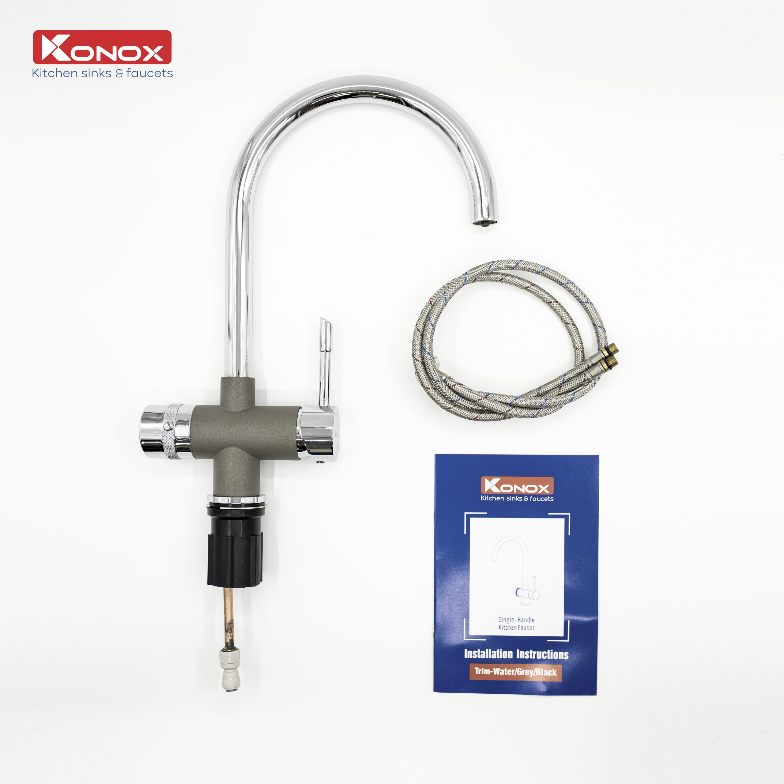 Lắp đặt vòi Konox Trim-Water Grey với máy lọc RO