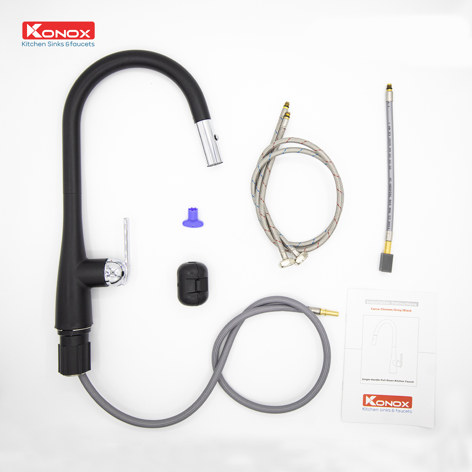 Lắp đặt Curva Black với chậu đá