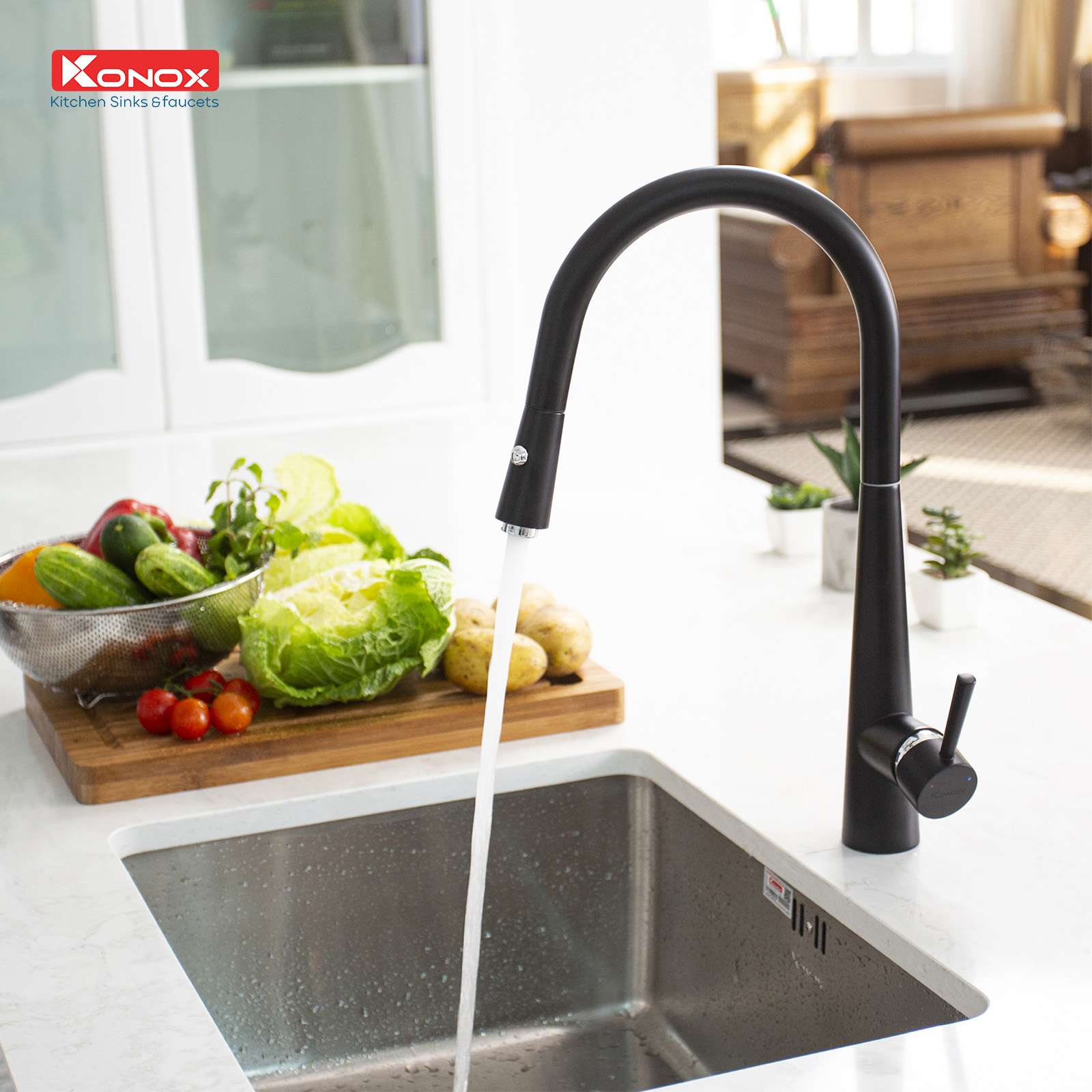 Vòi rửa bát dây rút KN1901B - ảnh 4