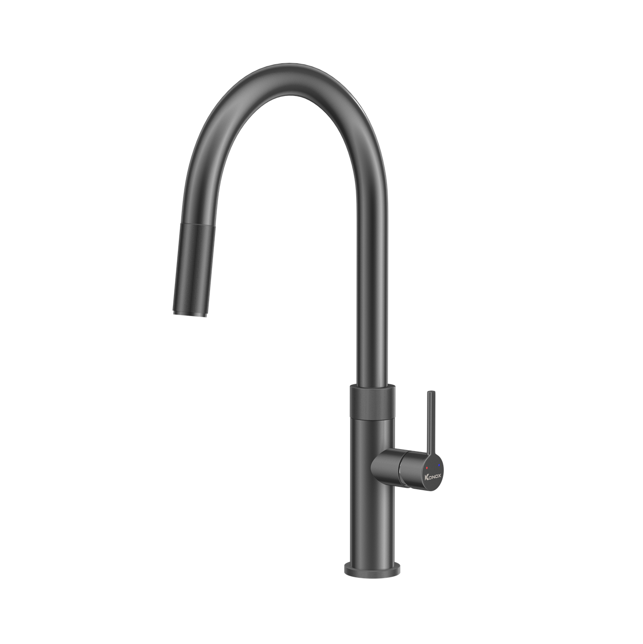 Vòi rửa bát dây rút Konox Lasi Gun Metal – xám kim loại PVD 5 lớp