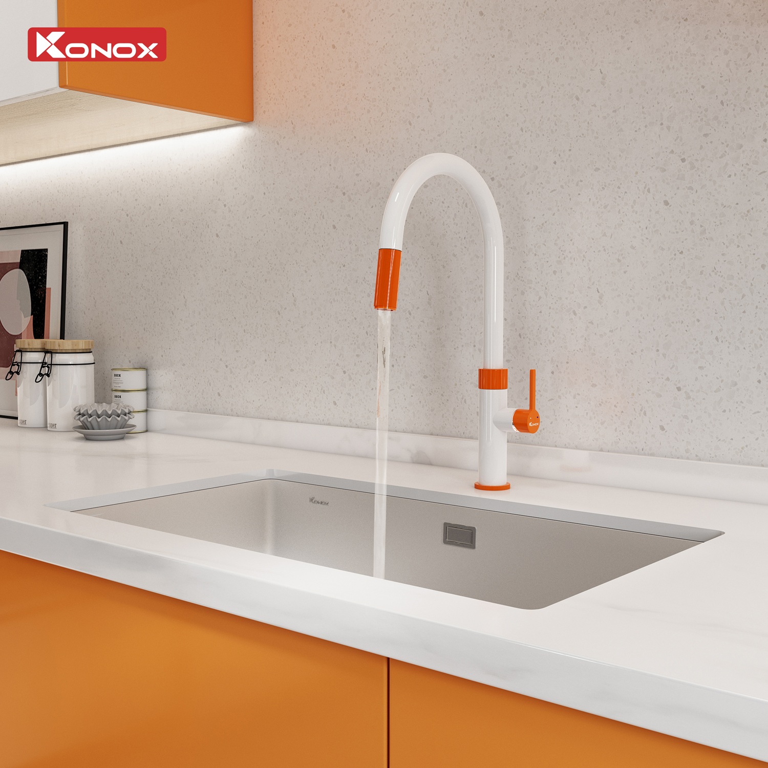Vòi rửa bát dây rút Lasi Orange - ảnh 5
