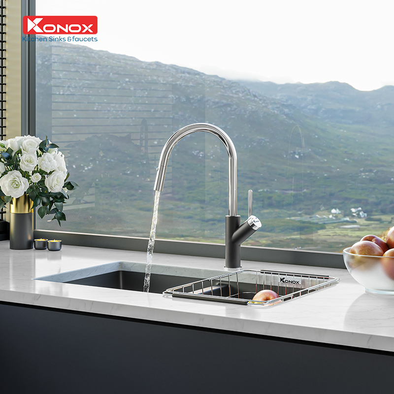 Sử dụng và vệ sinh vòi rửa bát Konox Ponte Black