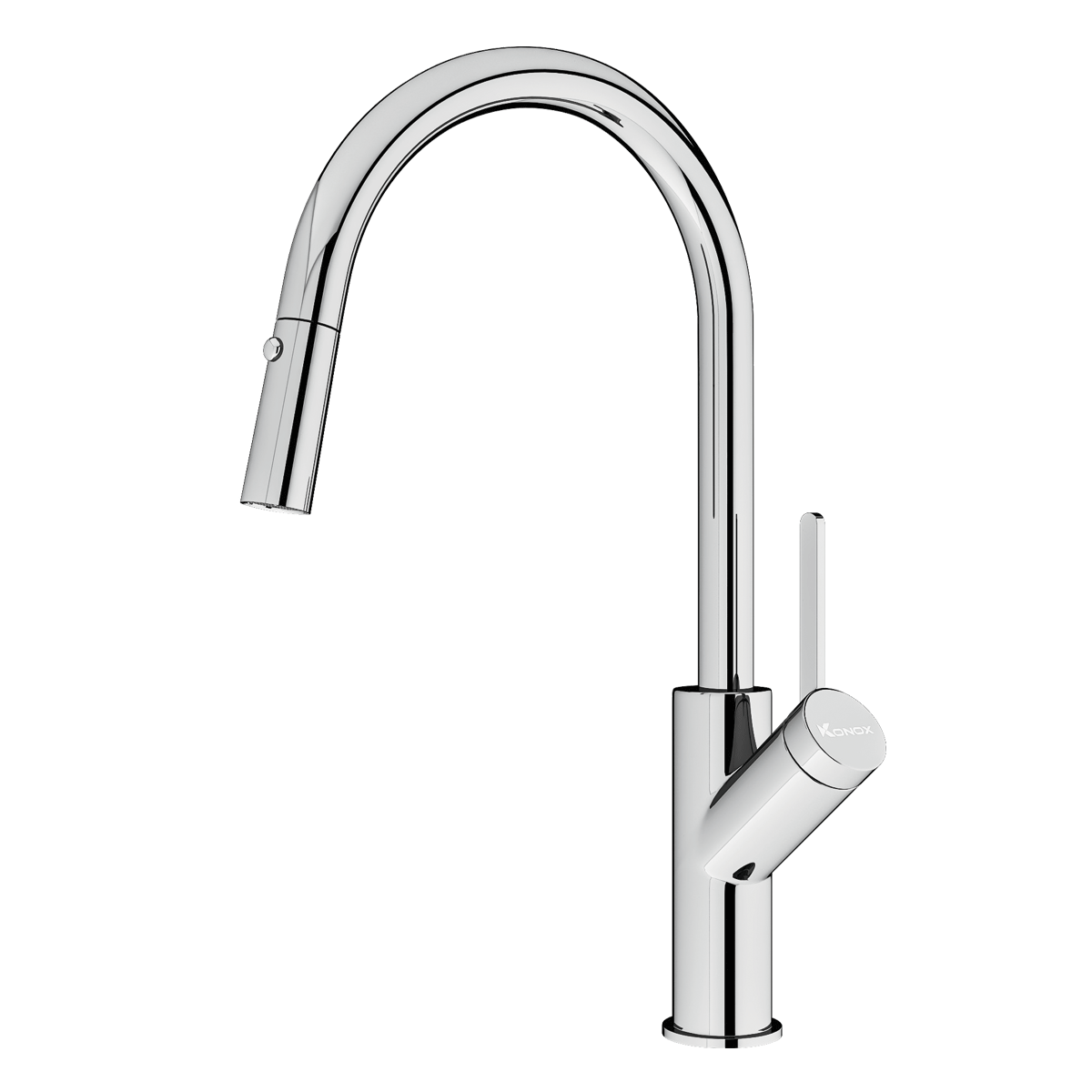 Vòi rửa bát dây rút Konox Ponte Chrome – sáng bóng, tay gạt ngang