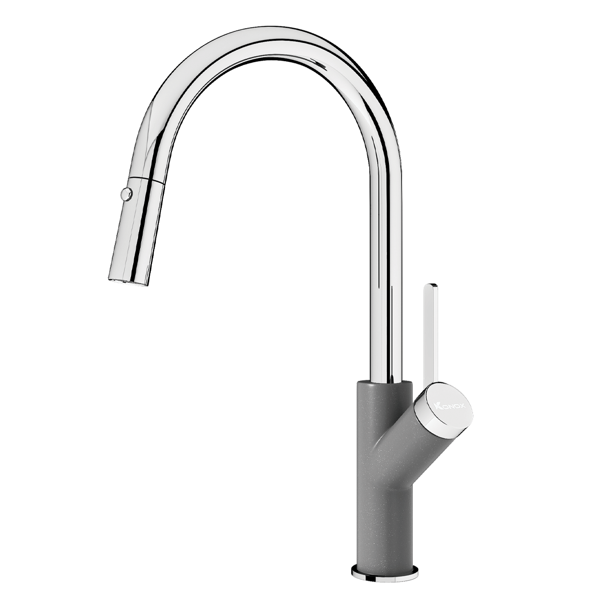 Vòi rửa bát dây rút Konox Ponte Grey – vân đá xám cho chậu granite