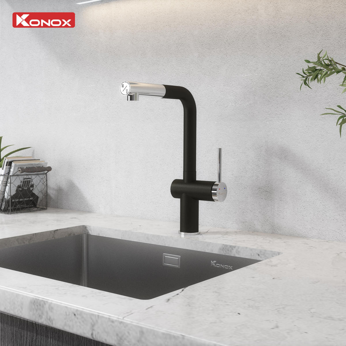 Phối và lắp đặt vòi Konox Stream Smart Black