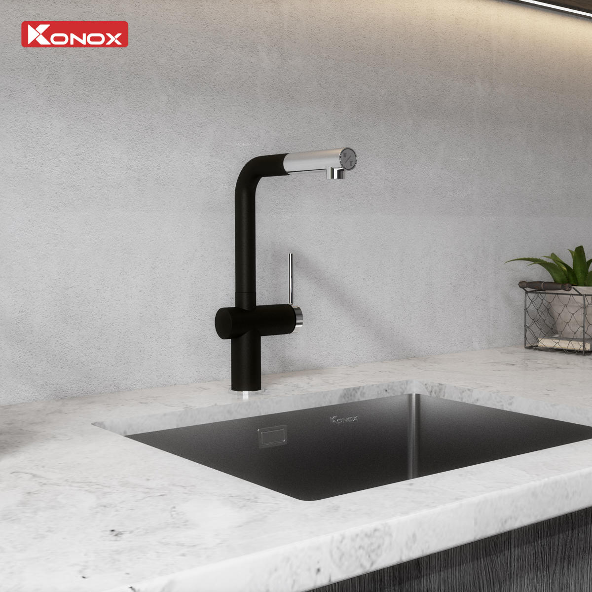 Sử dụng và vệ sinh vòi rửa bát Konox Stream Smart Black